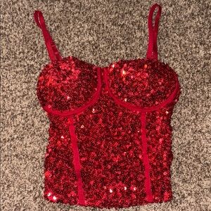 Red corset top